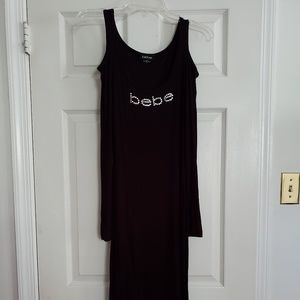 Bebe black cold shoulder long sleeve maxi dress